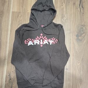 Ariat Dark Brown Hoodie with Pink Pattern